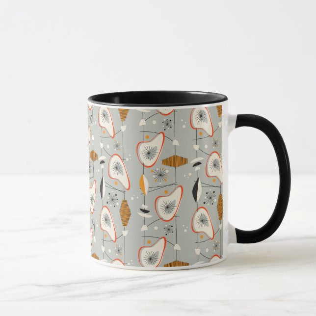Geometric Teal & Blue Pattern Mug (Right)