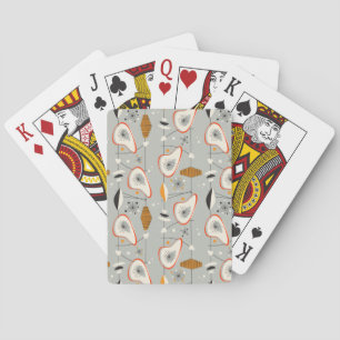 Geometric Teal & Blue Pattern Playing Cards