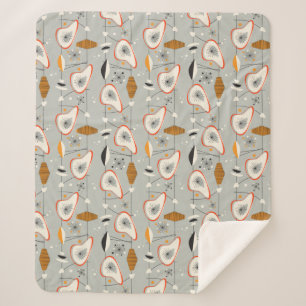 Geometric Teal & Blue Pattern Sherpa Blanket