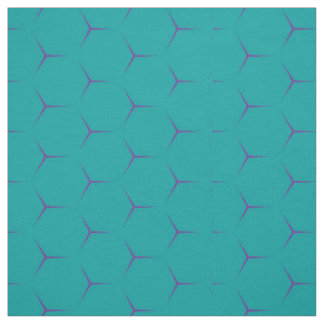 Geometric teal honeycomb fabric