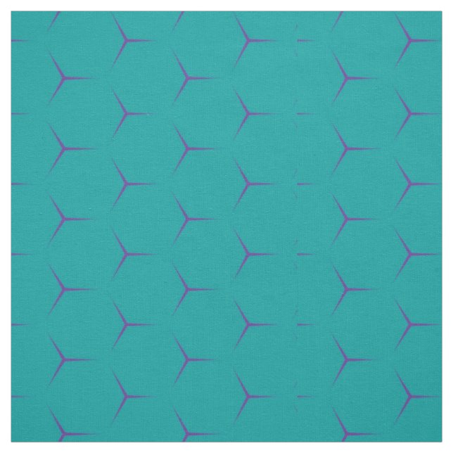 Geometric teal honeycomb fabric (Swatch)