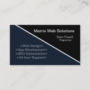 Geometric Tech Business Card, Royal Blue Card