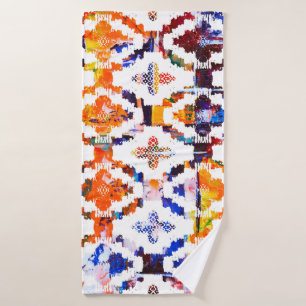Geometric texture pattern with watercolor effectab bath towel