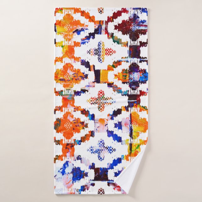 Geometric texture pattern with watercolor effectab bath towel (Bath Towel)