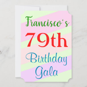 Geometric Themed "79th Birthday Gala" Invitation