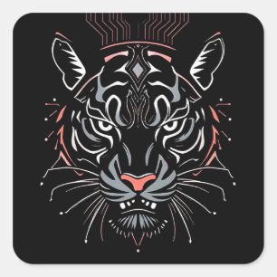 🐅 Geometric Tiger Face Laptop Sticker Decal 🐅