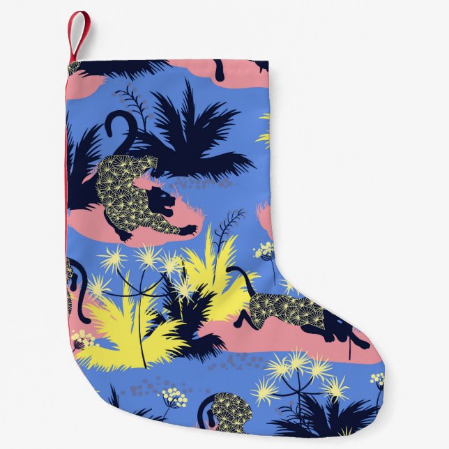 Geometric tiger, leopard: children's pattern. small christmas stocking (Front)