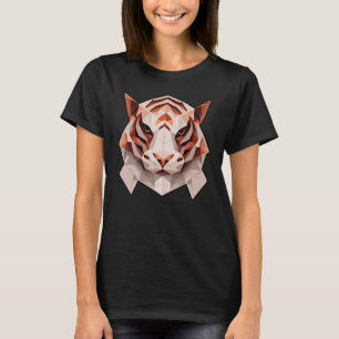 Geometric Tiger Polygon Low Poly Tiger Face T-Shirt