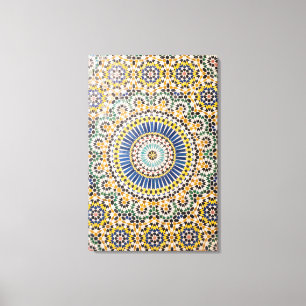 Geometric tile pattern, Morocco Canvas Print