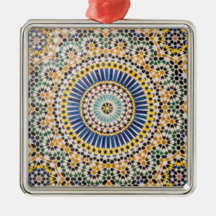 Geometric tile pattern, Morocco Metal Tree Decoration