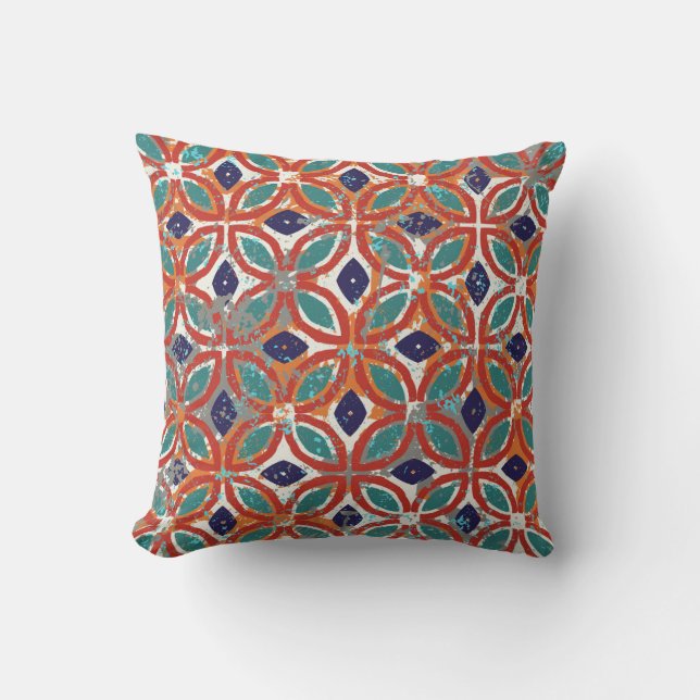 Geometric tiles: ethnic vintage background. cushion (Front)