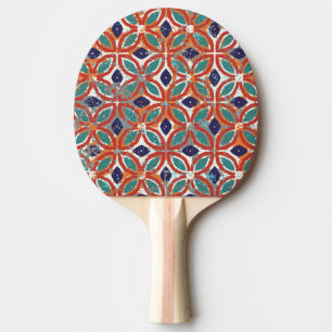 Geometric tiles: ethnic vintage background. ping pong paddle
