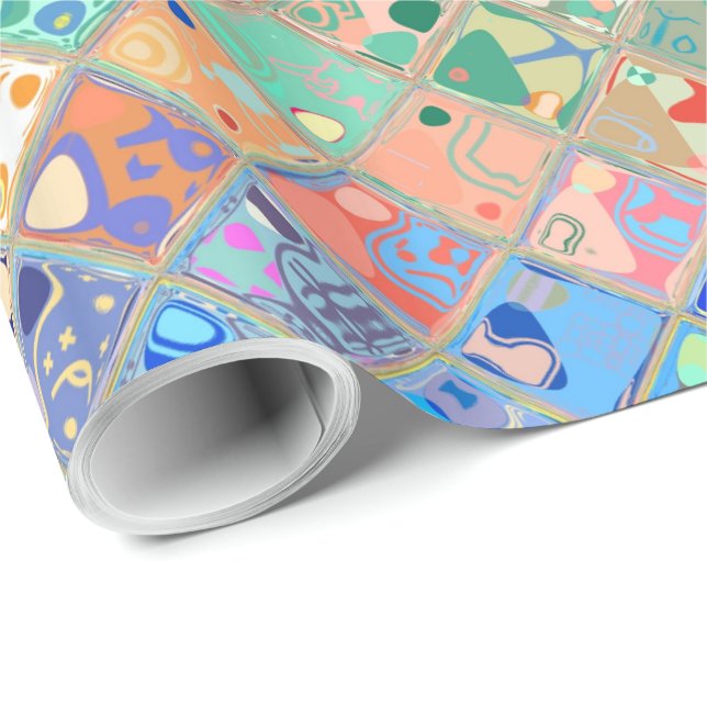 Geometric Tiles Mosaic Pattern #7 Wrapping Paper (Roll Corner)