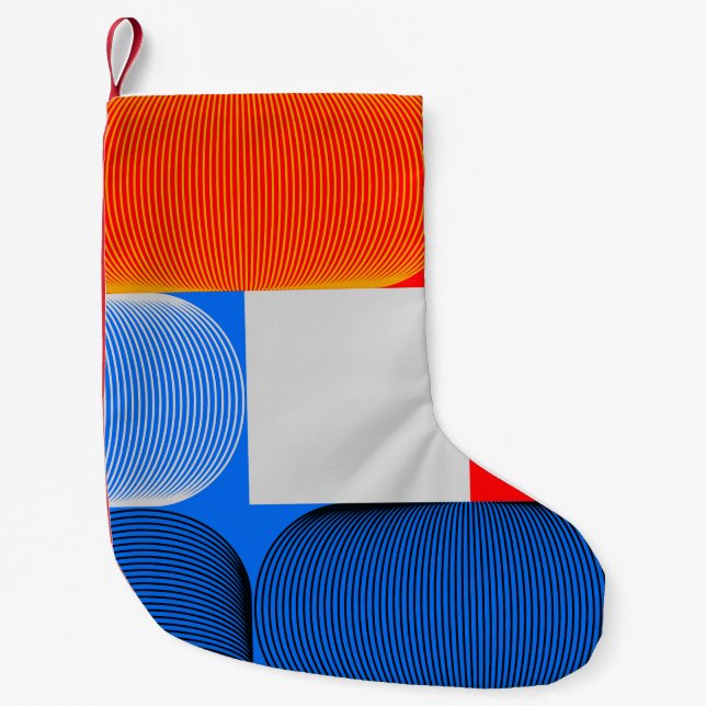 Geometric transition: abstract vintage pattern. small christmas stocking (Front)