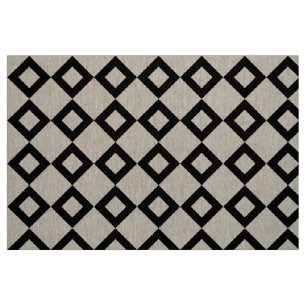 Geometric Transparent and Black Diamond Pattern Fabric