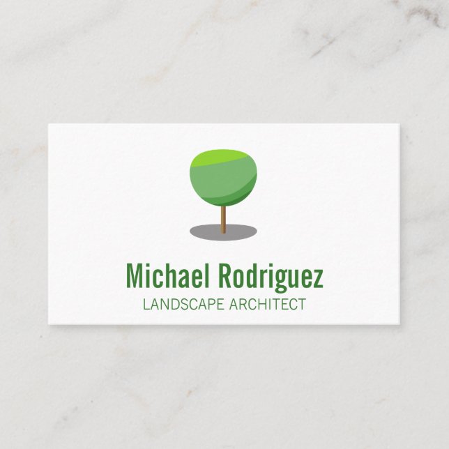 Geometric Tree Logo Business Card (Front)