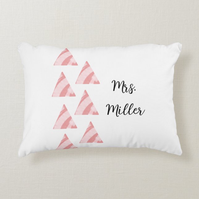 Geometric Triangels And Name Decorative Cushion (Front)