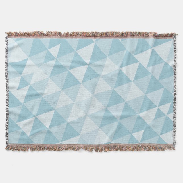 Geometric Triangle Blue Modern Abstract Throw Blanket (Front)