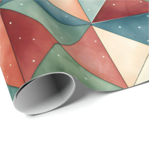 Geometric Triangle Christmas  Wrapping Paper