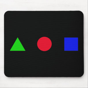 geometric - triangle, circle and square mouse pad