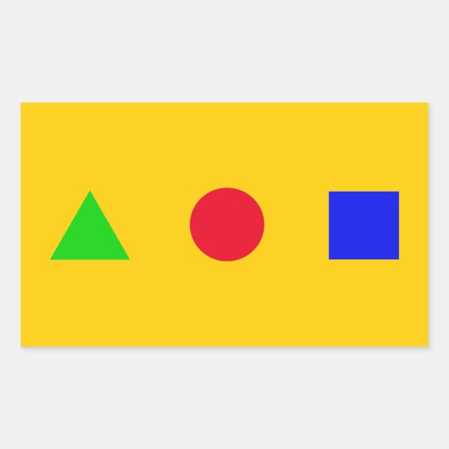 geometric - triangle, circle and square rectangular sticker (Front)