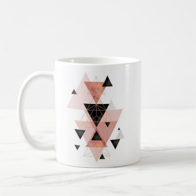 Geometric Triangle Design Coffee Mug (Left)
