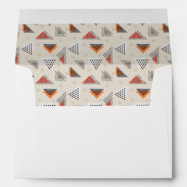 Geometric Triangle Hand Drawn Pattern Envelope (Back (Bottom))