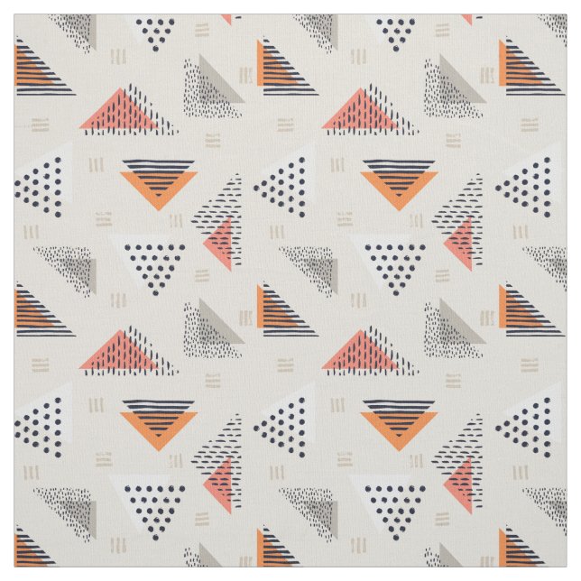 Geometric Triangle Hand Drawn Pattern Fabric (Swatch)