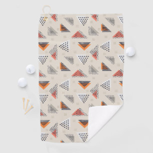 Geometric Triangle Hand Drawn Pattern Golf Towel