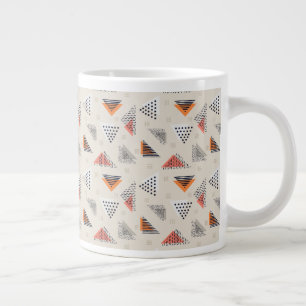 Geometric Triangle Hand Drawn Pattern Large Coffee Mug