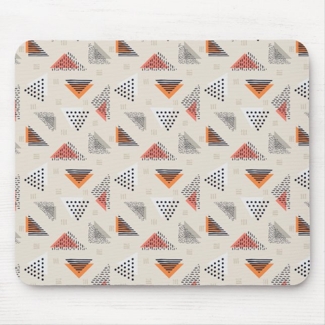 Geometric Triangle Hand Drawn Pattern Mouse Pad (Front)
