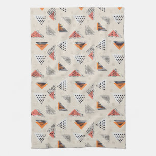 Geometric Triangle Hand Drawn Pattern Tea Towel