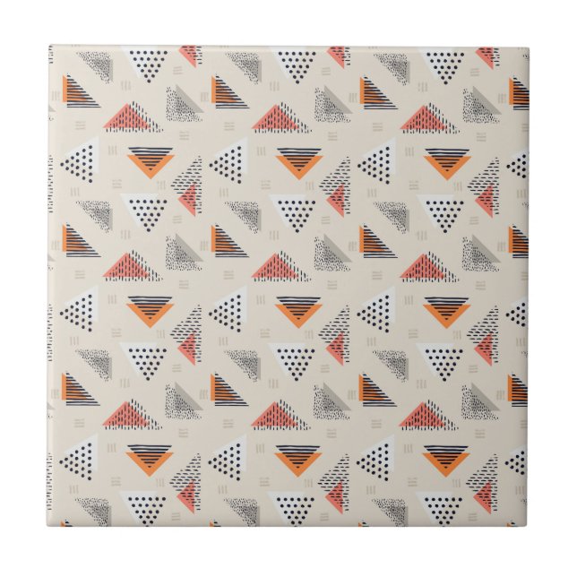 Geometric Triangle Hand Drawn Pattern Tile (Front)