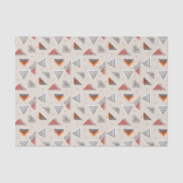 Geometric Triangle Hand Drawn Pattern Tissue Paper (Front)