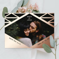 Geometric Triangle New Wave Photo Save the Date Fo