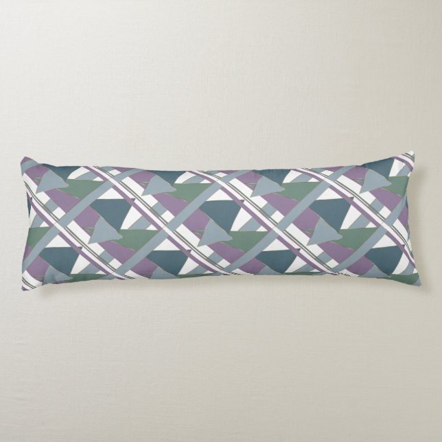 Geometric Triangle Pattern  Blue Violet Green Body Cushion (Back)