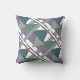 Geometric Triangle Pattern Blue Violet Green Cushion