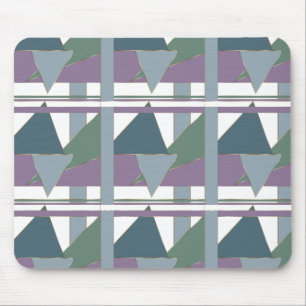 Geometric Triangle Pattern Blue Violet Green Mouse Pad