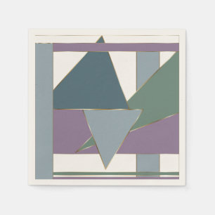 Geometric Triangle Pattern  Blue Violet Green Napkin