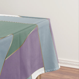 Geometric Triangle Pattern Blue Violet Green Tablecloth