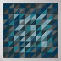 Geometric Triangle Pattern in Blue and Grey