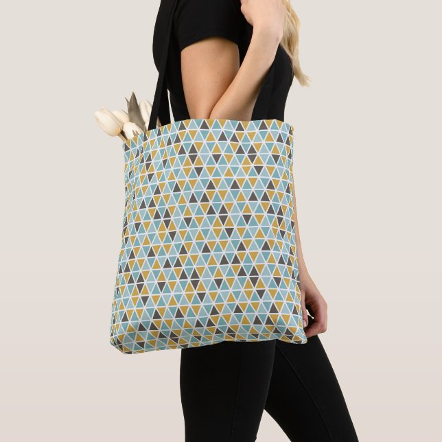 Geometric Triangle Pattern Tote Bag (Close Up)