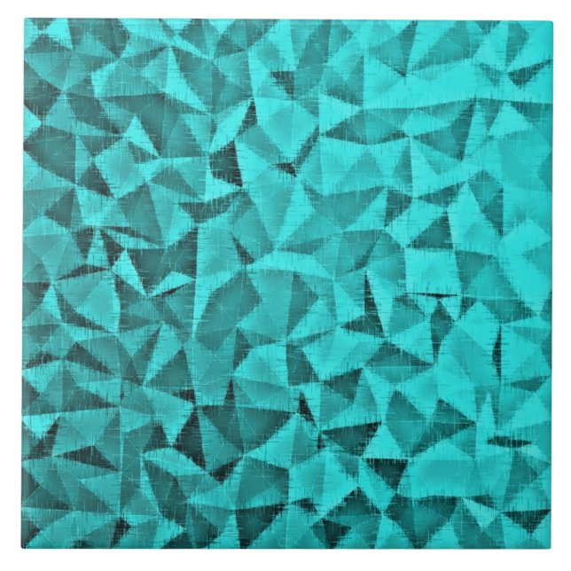 Geometric Triangle With Imitation Fabric Turquoise Tile (Front)