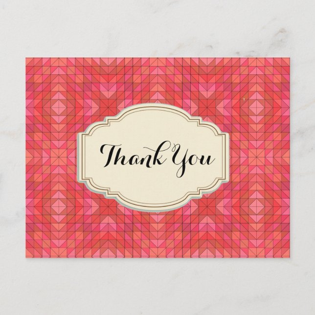 Geometric Triangles and Diamonds Thank You Postcard (Front)
