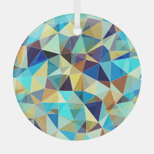 Geometric Triangles: Colourful Abstract Pattern Glass Tree Decoration