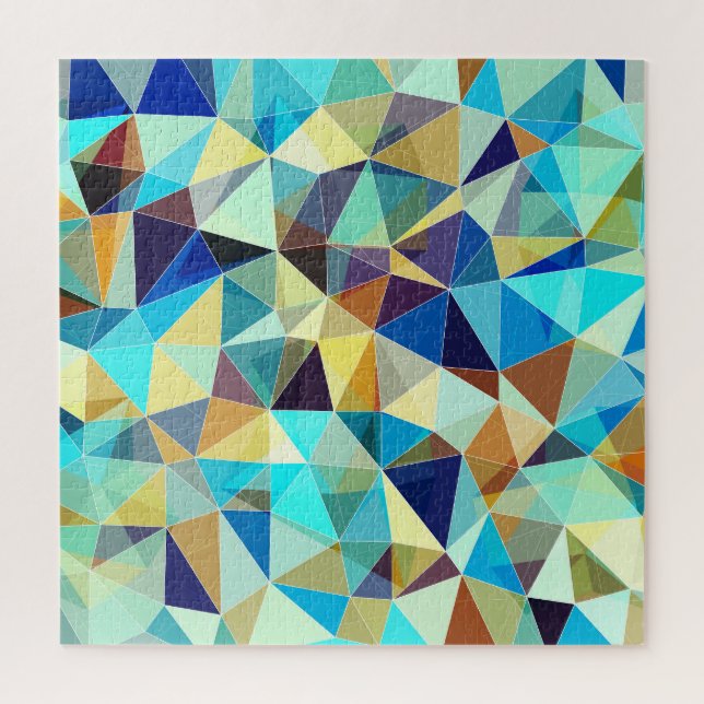 Geometric Triangles: Colourful Abstract Pattern Jigsaw Puzzle (Vertical)