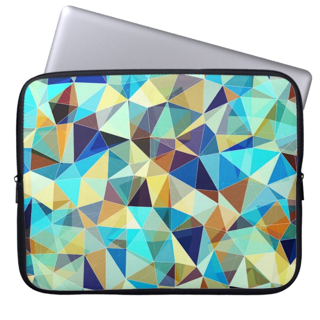 Geometric Triangles: Colourful Abstract Pattern Laptop Sleeve (Front)