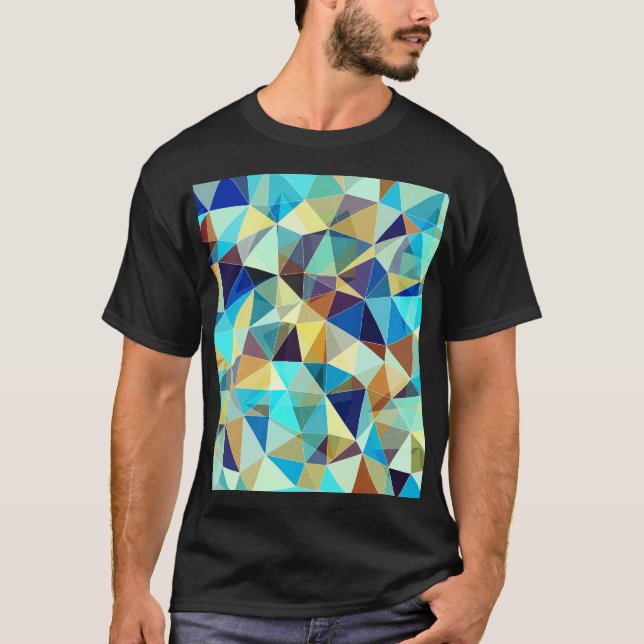 Geometric Triangles: Colourful Abstract Pattern T-Shirt (Front)