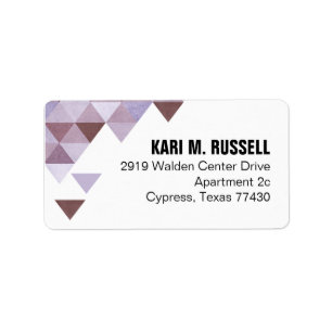 Geometric Triangles Mailing   periwinkle aubergine Label