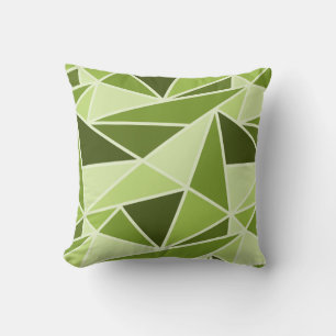 Geometric Triangles, Monochromatic Lime Green Cushion